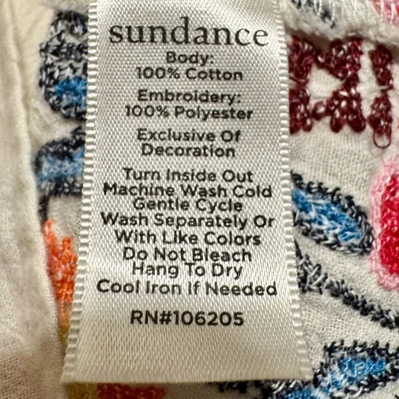 Sundance Floral Embroidered Long Sleeve Peasant Style Lightweight Blouse Top XL - Picture 11 of 11